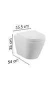 Vitra Integra 7060B003-6189 Asma Klozet Ve Klozet Kapağı Seti, Beyaz - 2