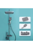 Fleko Gri Piyano Duş Seti Banyo Dekor Banyo Duş Seti Antrasit Duş Seti - 3