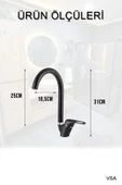 Vsa Siyah Robot Siyah Tepe Yağmurlama Duş Seti Mutfak Banyo Lavabo Bataryası Set - 4