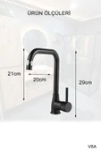 Vsa Siyah Robot Siyah Tepe Yağmurlama Duş Seti Mutfak Banyo Lavabo Bataryası Set - 3
