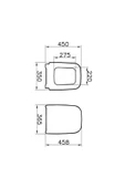 Vitra İntegra Square Kare Rimex Kanalsız Asma Klozet+Vitra Yavaş Kapak (7082L003-0090) - 4