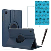 Samsung Galaxy Tab A9 X110 Uyumlu Tablet Kılıfı Cam Ekran Koruyucu Kalem Set - 6