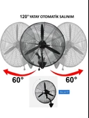 Ventus 30" İnc (75 cm) Sanayi Tipi Duvar Vantilatörü 200W Güç Uzaktan Kumandalı Yüksek Performanslı Fan - 2