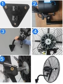 Ventus 30" İnc (75 cm) Sanayi Tipi Duvar Vantilatörü 200W Güç Uzaktan Kumandalı Yüksek Performanslı Fan - 6