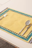 Safran Luxe, Duck Keten 6'lı Amerikan Servis, Supla, Kaymaz 40x50cm - 4