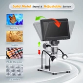 DM9 7'' HDMI DİJİTAL MİKROSKOP 1200X IPS EKRANLI LEHİMLEME MİKROSKOBU thumbnail 5