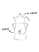 Lines Şahmeran Altın Çelik Gövde Metal Kulp Elektrikli Semaver thumbnail 2