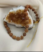 Kolye Fosil Kehribar Amber Doğaltaş Ayarlanabilir İp Yetişkin Kolyesi - 1