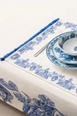 Azure Blue, Duck Keten Amerikan Servis, 6 Kişilik, 6'lı Amerikan servis 40x50 - 6