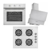 Eminçelik  EC-AO 2160 BP W60-EC-CH 1454 PB W60- EC-AH 1240 WG60 ENG Beyaz Ankastre Set-5 - 1