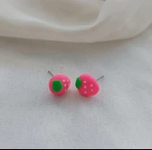Küpe Çilek Meyve Minik Küpe Kadın Genç Kız Bebek  küpesi Takı Aksesuar thumbnail 2