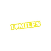 I Love Milfs Araba Sticker 17x17 Cm Sarı - 1