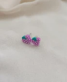 Küpe Çilek Minik Küpe Kadın Genç Kız Bebek küpesi Takı Aksesuar - 1