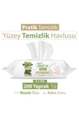 Baby Turco Pratik Yüzey Temizlik Havlusu Yeşil Sabun/Yeşil Çam 100x(4 Lü Set) 400 Yaprak thumbnail 4