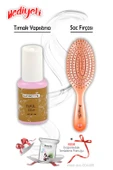 Pembe Tırnak Yapıştırıcısı ve Oval Saç Fırçası Turuncu ROSIE Hediyeli thumbnail 1