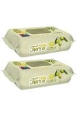 Baby Turco Islak Havlu Mendil 90 Yaprak Zeytinyağlı 2 Li Set 180 Yaprak - 1