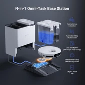 Ezviz RS20 Max Robot Süpürge, Hepsibirarada, Kendi Kendine Temizleme, 13000PA, Kameralı Devriye, Iki Yönlü Konuşma, Anti-Fırça Dolaşma, Kamera ve Lds Navigasyon, Sıcak Su 60°c, Otomatik Boşaltma - 5