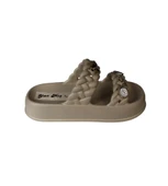 YAZKIŞ Kadın Siyah Krem Yeşil Gri Çift Bantlı Üzeri Taşlı Kauçuk Deniz Plaj Havuz Terlik thumbnail 22