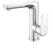 LAVABO BATARYASI KROM BANYO LAVABO MUSLUK AĞIR PRİNÇ GÖVDE DÖNER BORU MODERN LÜKS ARMATÜR GÜMÜŞ GRİ - 5