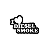 I Love Diesel Smoke Araba Sticker 17x17 Cm Siyah - 1