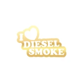 I Love Diesel Smoke Araba Sticker 17x17 Cm Gold - 1
