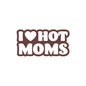 I Love Hot Moms Araba Stickeri 17x17 Cm Kahverengi - 1