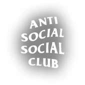 Anti Social Club Araba Sticker 17x17 Cm Beyaz - 1