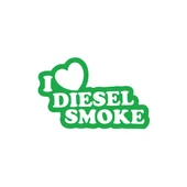 I Love Diesel Smoke Araba Sticker 17x17 Cm Yeşil - 1