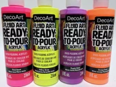 Decoart DecoArt Fluid Art Ready-To-Pour Neon Akrilik Boya Seti 8oz 4 Adet - 2