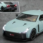 Miniauto 1:24 GTR-50 Diecast Model Araba Sesli Işıklı 20 cm Açılır Kapı Çek Bırak Gri - 2
