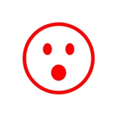 Şaşıran Emoji Araba Sticker 17x17 Cm Kırmızı - 1
