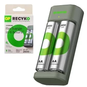 GP Recyko Pil Şarj Aleti 2Li AA + 2XAA 2600 Mah Pil Hediye thumbnail 1