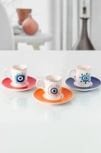 GÜRAL PORSELEN Camelia 12 Parça 6 Kişilik Kahve Takımı 6705 Nazar - 4