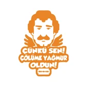 Müslüm Gürses Silüet Araba Sticker 17x17 Cm Turuncu - 1