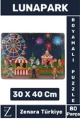 Eğlenceli Eğitici Görsel Algı Motor Becerisi Geliştiren Çocuk Boyamalı PUZZLE 80 Parça LUNAPARK - 1