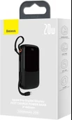 Baseus Q Pow Pro Overseas Edition 10.000 Mah Lcd Display 20W Powerbank (Lightning Kablolu), Siyah thumbnail 3