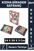 Premium Eğitici Eğlenceli Çocuk Yetişkin Strateji Zeka Kızma Birader Satranç 2 in 1 OYUN SETİ - 1