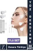 Günlük Kullanım Suya Dayanıklı İpli Yüz Kaş Göz Vücut Gıdı Gerdirme Bantı 3'lü Özel Set 30 Adet - 1