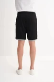 Cazador Regular Fit Jakarlı Örme Bermuda Şort 6050 Siyah - 4