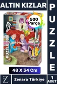 Premium Eğlenceli Eğitici Görsel Algı Motor Becerisi Geliştiren Çocuk PUZZLE 500 Parça ALTIN KIZLAR - 1