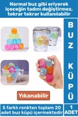 Yıkanabilir Tekrar Kullanılabilir Buzluk Banyo Havuz Kokteyl Serinlik Pratik Renkli Buz Küpü 20Adet thumbnail 1