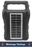 Premium Kompakt Yüksek Ses Güçlü Bass Fenerli Kamp Piknik USB/Solar Enerjili Bluetooth Hoparlör - 3