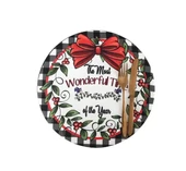 Wonderful Time yılbaşı, Christmas 2 Adet Kış Supla, Kumaş - İçi Ahşaplı Supla - 2