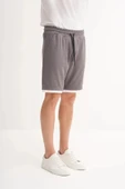 Cazador Regular Fit Jakarlı Örme Bermuda Şort 6050 Koyu Gri thumbnail 2