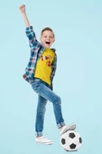 Çocuk Göztepe Yumruk Kısa kollu bisiklet yaka t-shirt- Tişört - 8