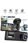 Araç Wi-fi Güvenli Sürüş Kamerası SHD Ön İç Arka 3 Kameralı G-sensör Mobil Uygulama İle Kolay İzleme - 2