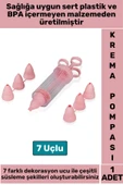 Premium BPA Free Pratik Kolay Temizlenir Plastik Mutfak Hamur Kek Pasta Süsleme 7 Uçlu Krema Pompası - 1