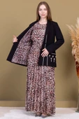 Leopar Desenli Ceketli Üçlü Takım 4715-Siyah - 4