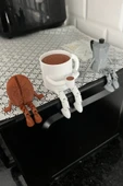 Kahve Temalı Biblo Seti 3 Adet – Moka Pot, Kahve Çekirdeği Ve Fincan Masaüstü Süs - 5