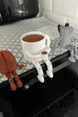 Kahve Temalı Biblo Seti 3 Adet – Moka Pot, Kahve Çekirdeği Ve Fincan Masaüstü Süs - 3